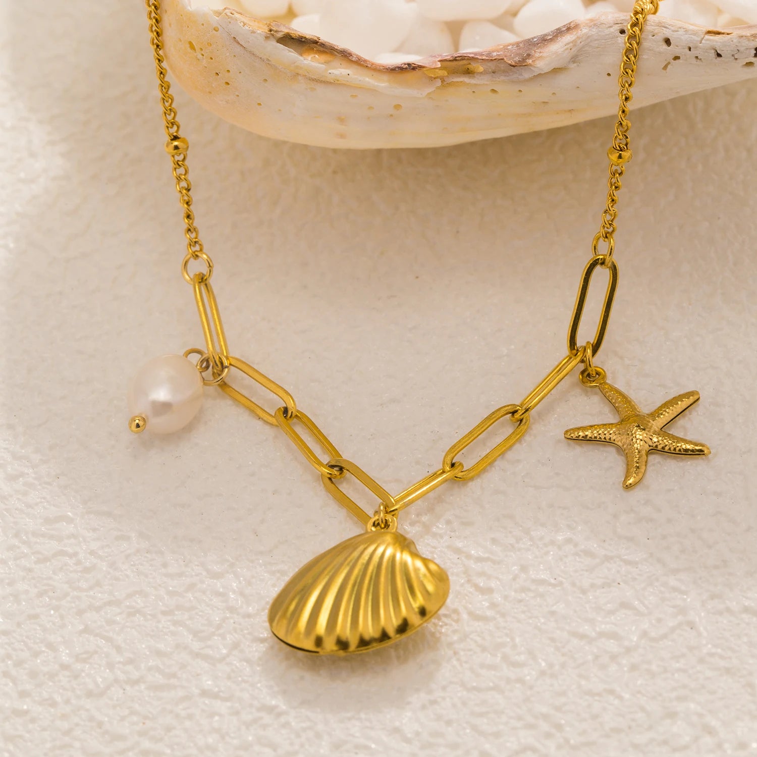 Starfish Pearl Necklace