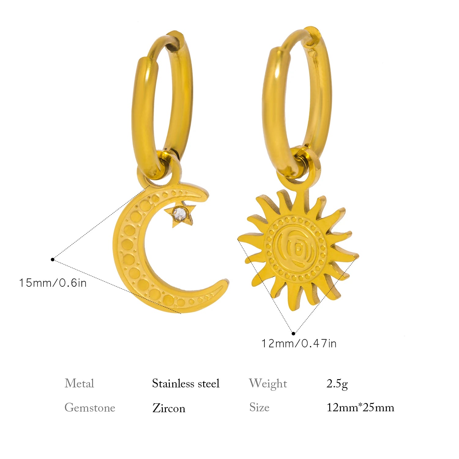 Sun Moon Earrings