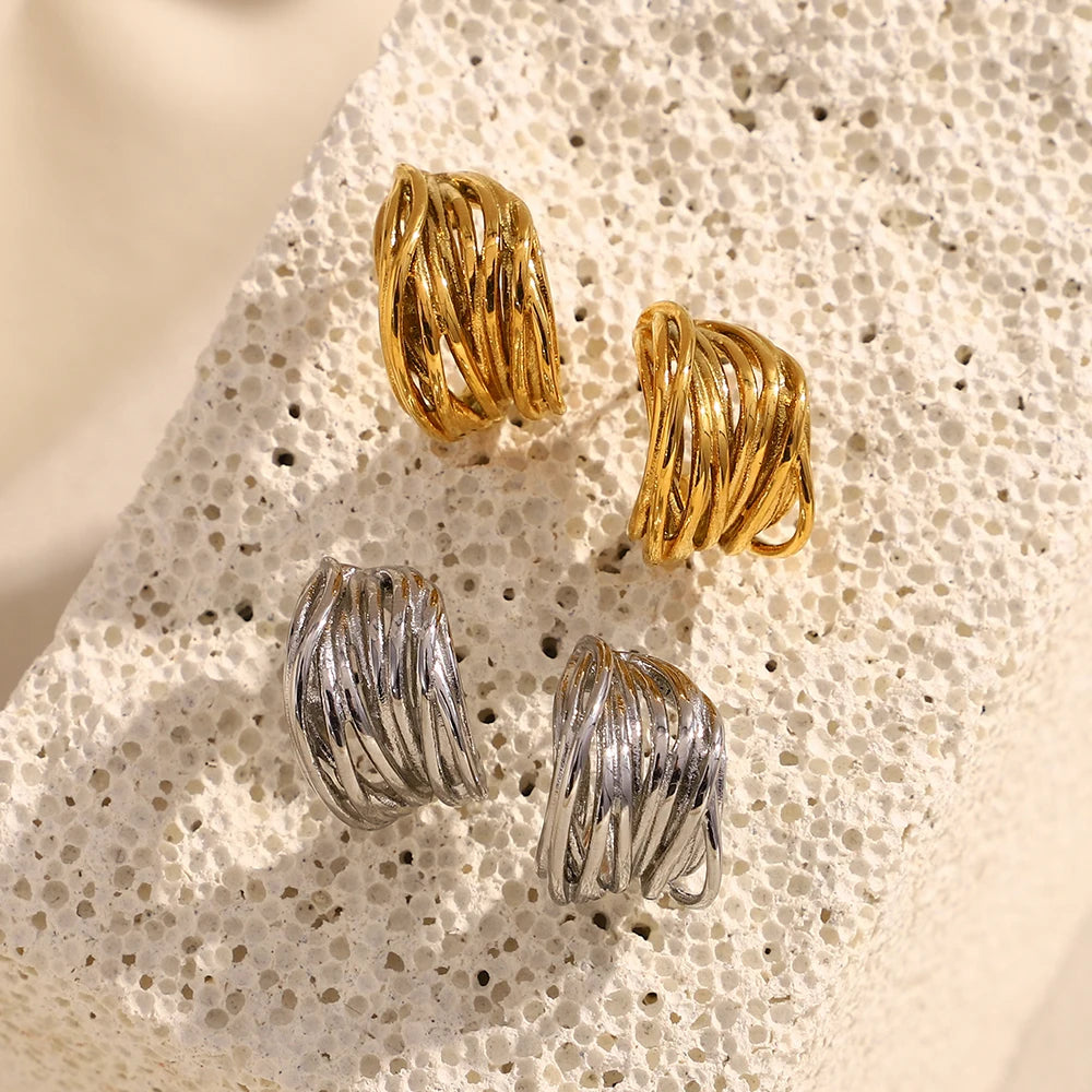 Multi Layer C Shaped Earrings