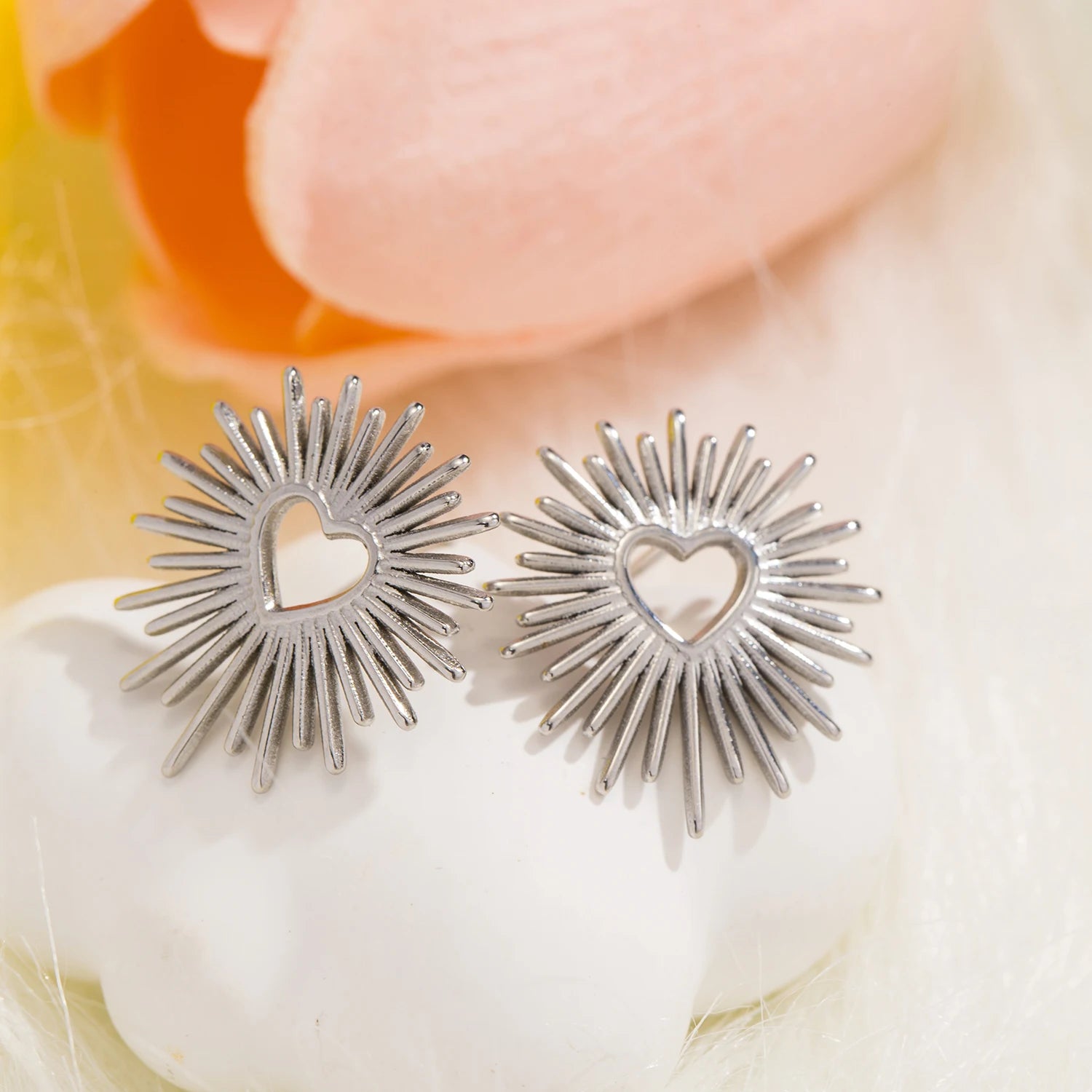 Heart Flower Earrings