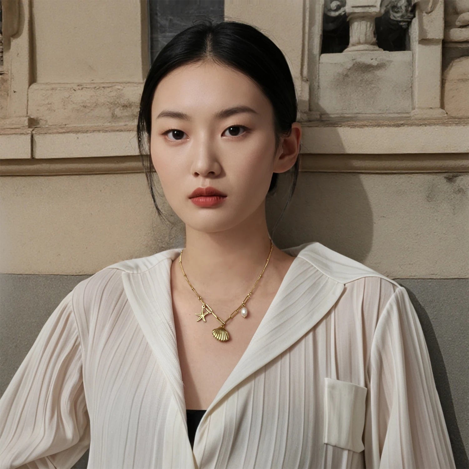 Starfish Pearl Necklace