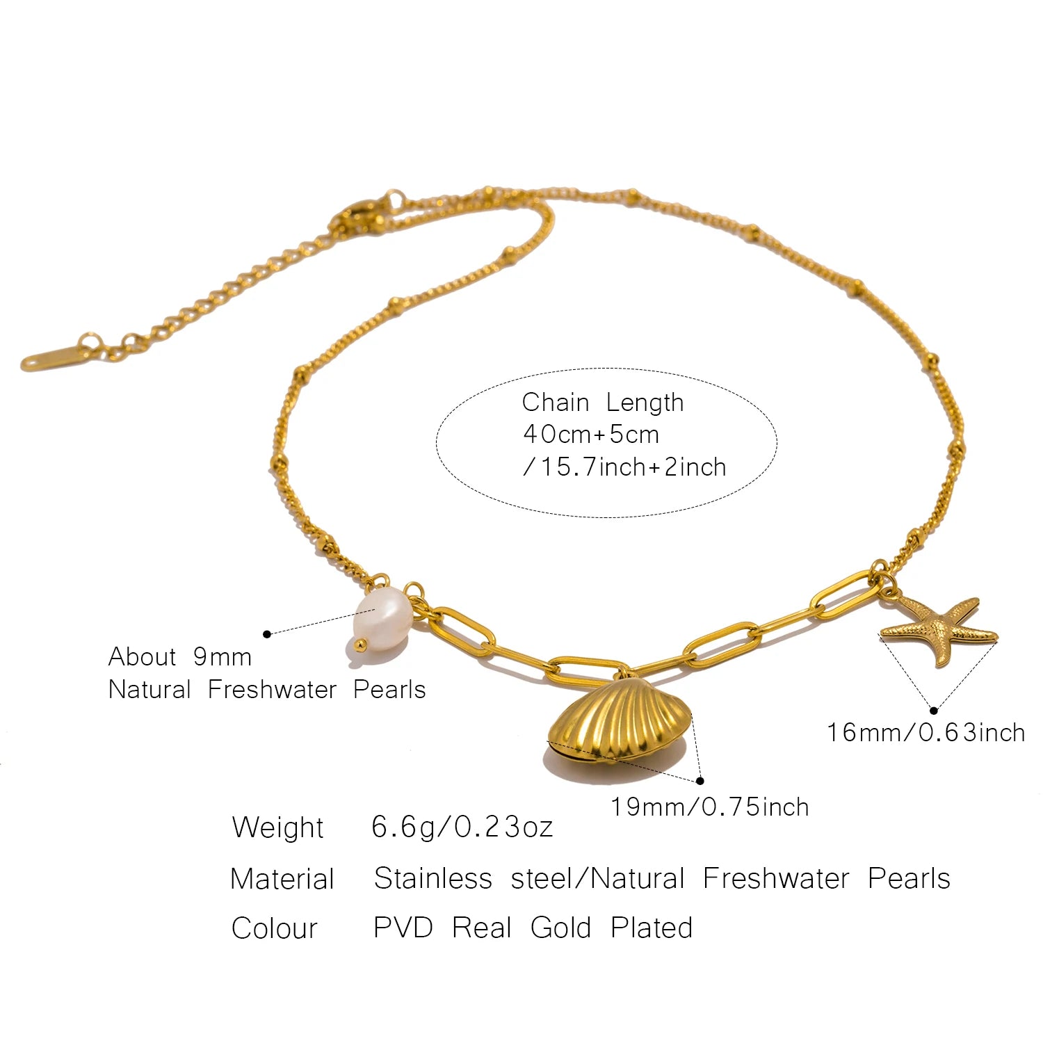 Starfish Pearl Necklace