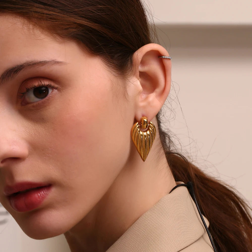 Hook Leaves Wings Drop Earrings