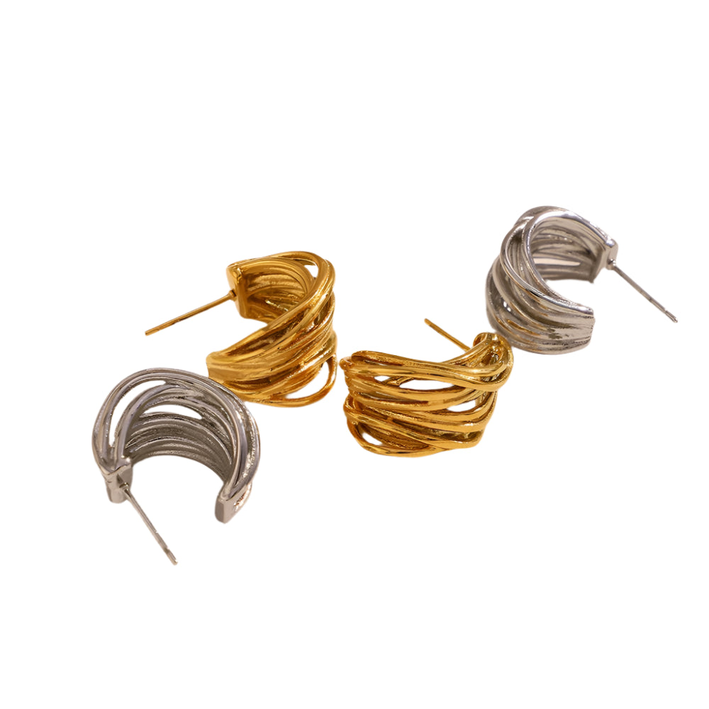 Multi Layer C Shaped Earrings