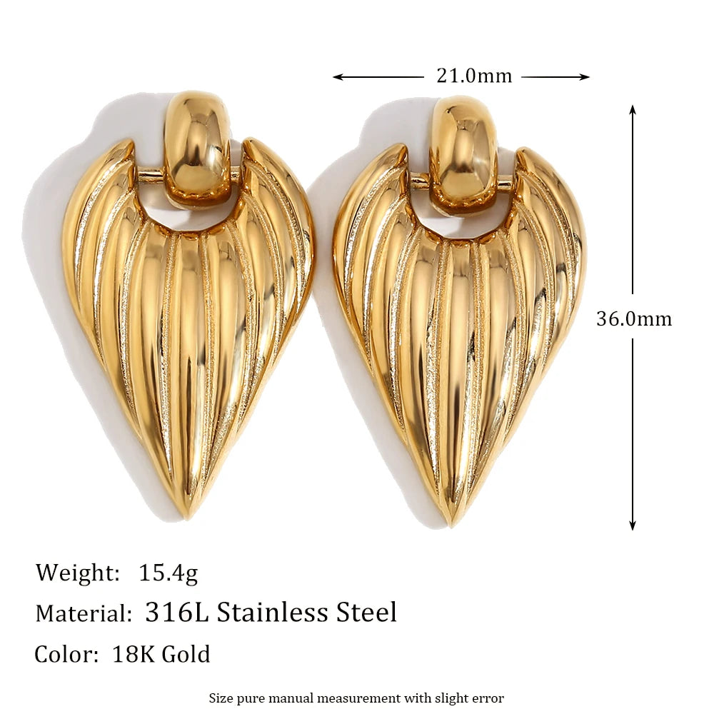 Hook Leaves Wings Drop Earrings