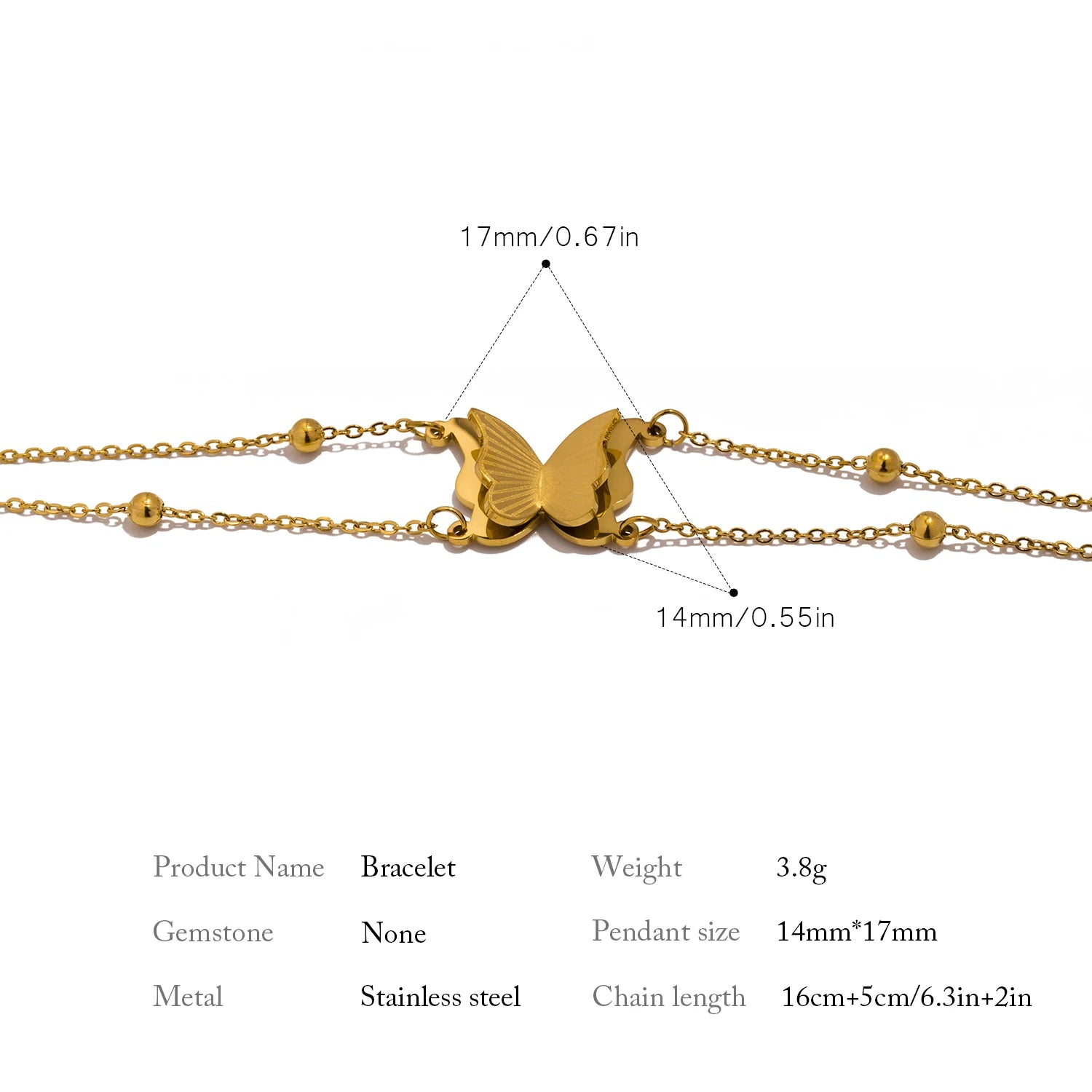 Bilayer Butterfly Bracelet