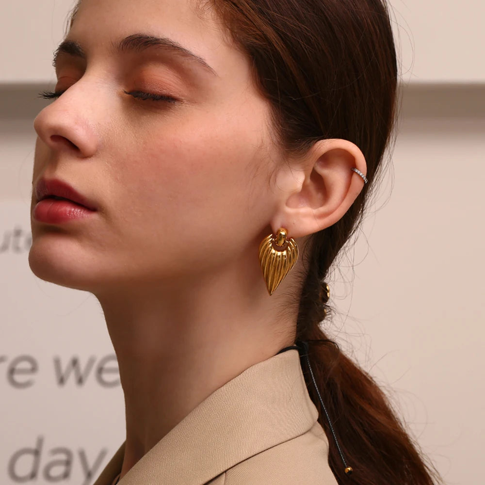 Hook Leaves Wings Drop Earrings