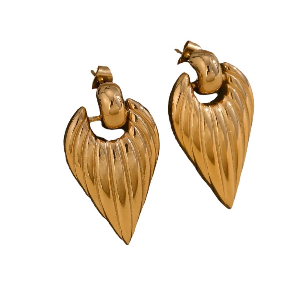 Hook Leaves Wings Drop Earrings