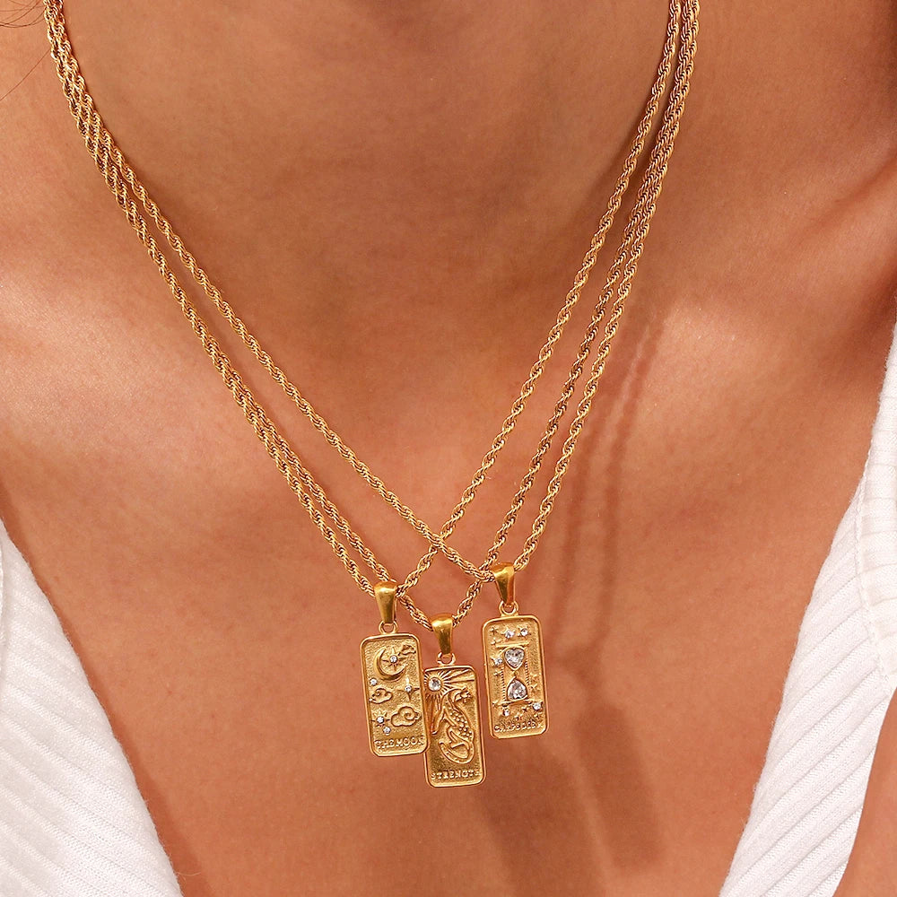 Tarot Pendant Moon Necklace