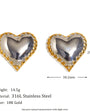 Mixed Color Heart Stud Earrings