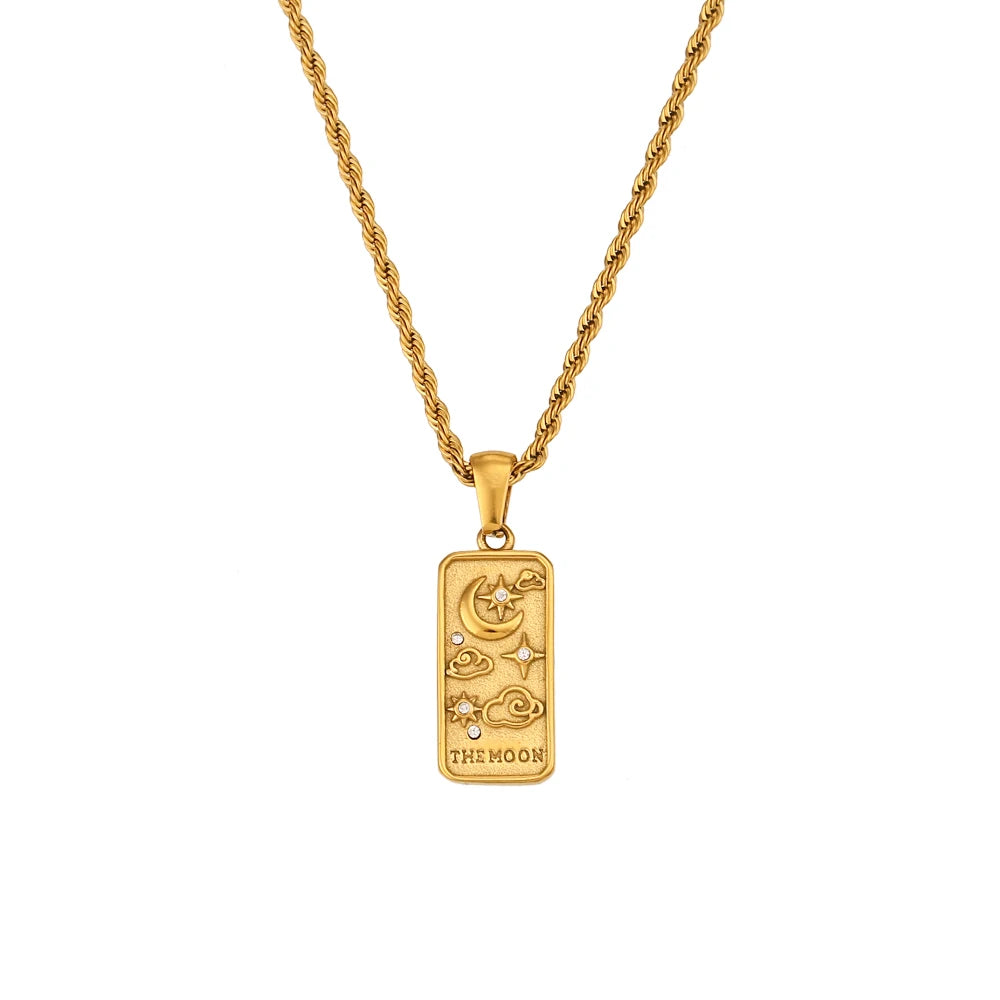 Tarot Pendant Moon Necklace