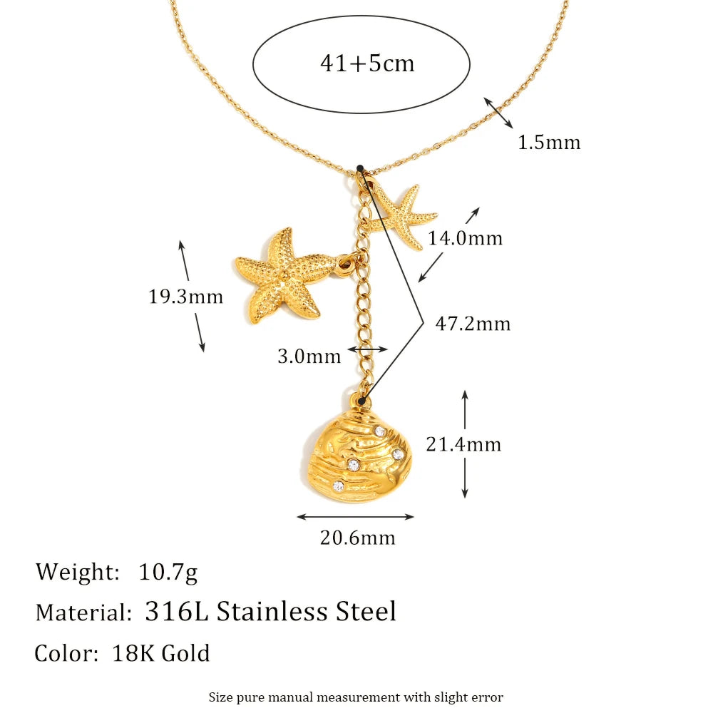 Long Pendant Necklace Beach Vacation