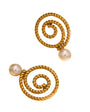 Spiral Ring Pearl Earrings Party