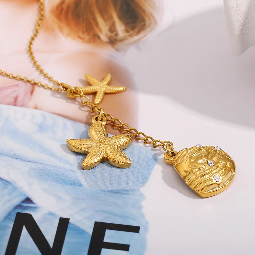 Long Pendant Necklace Beach Vacation