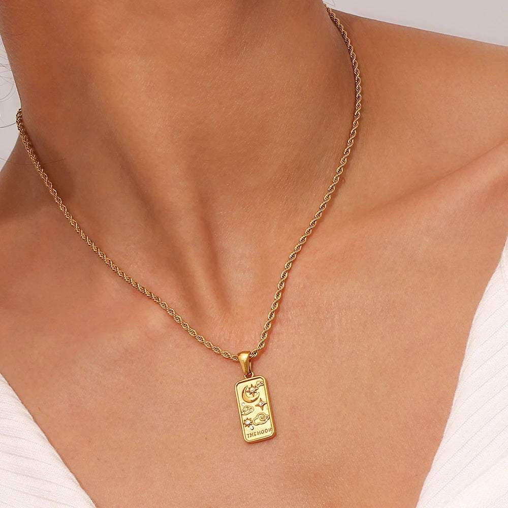 Tarot Pendant Moon Necklace