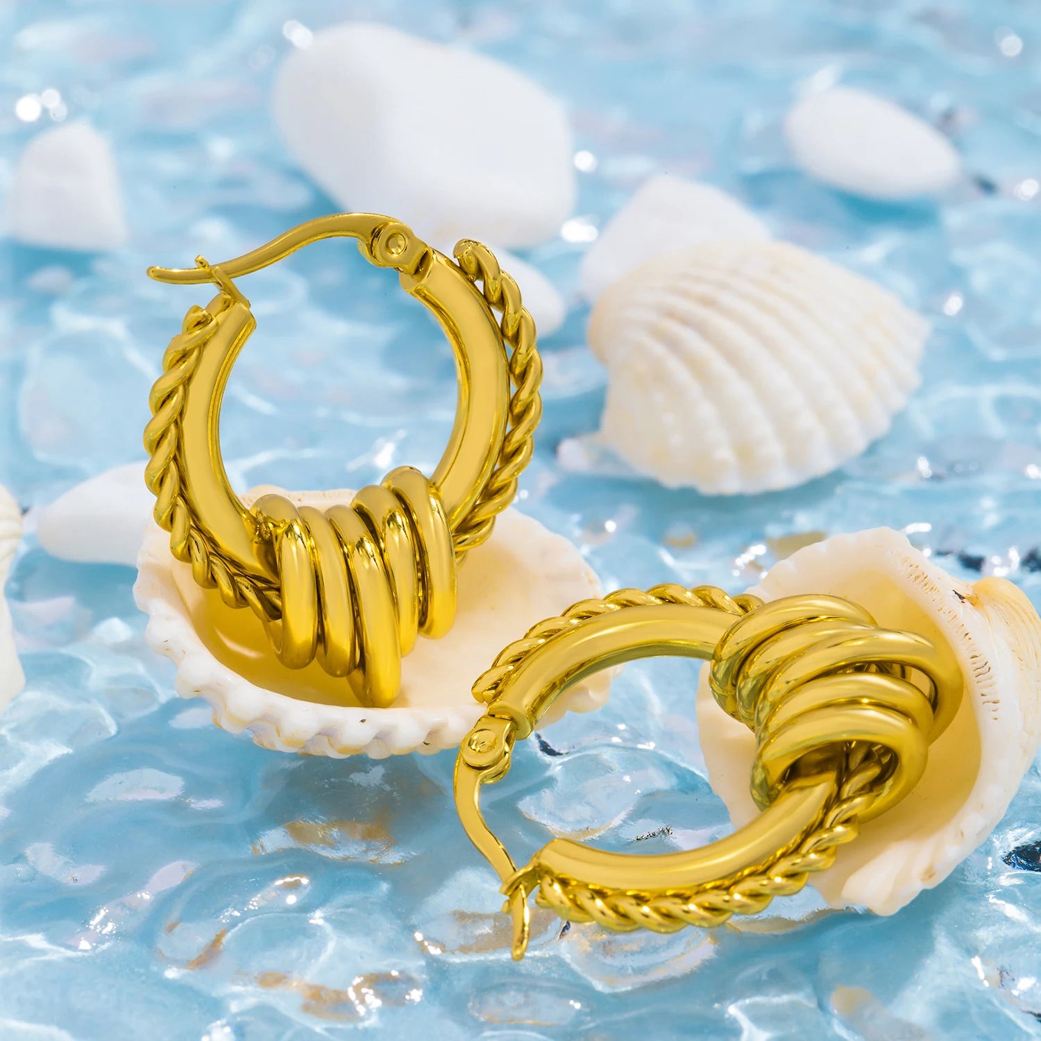 Multilayer Circle Twist Earrings