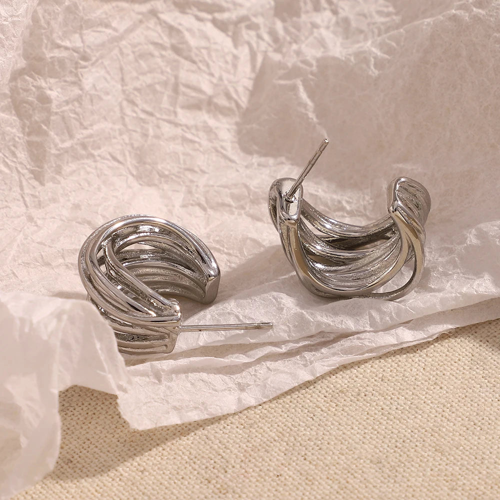 Multi Layer C Shaped Earrings