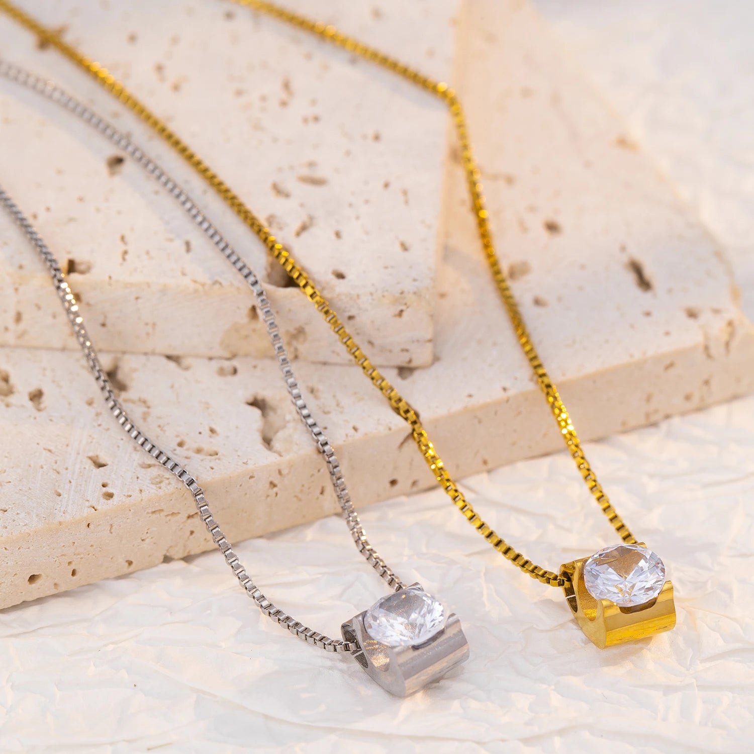 Box Gemstone Necklace