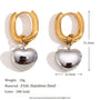 Silver Heart Drop Earrings